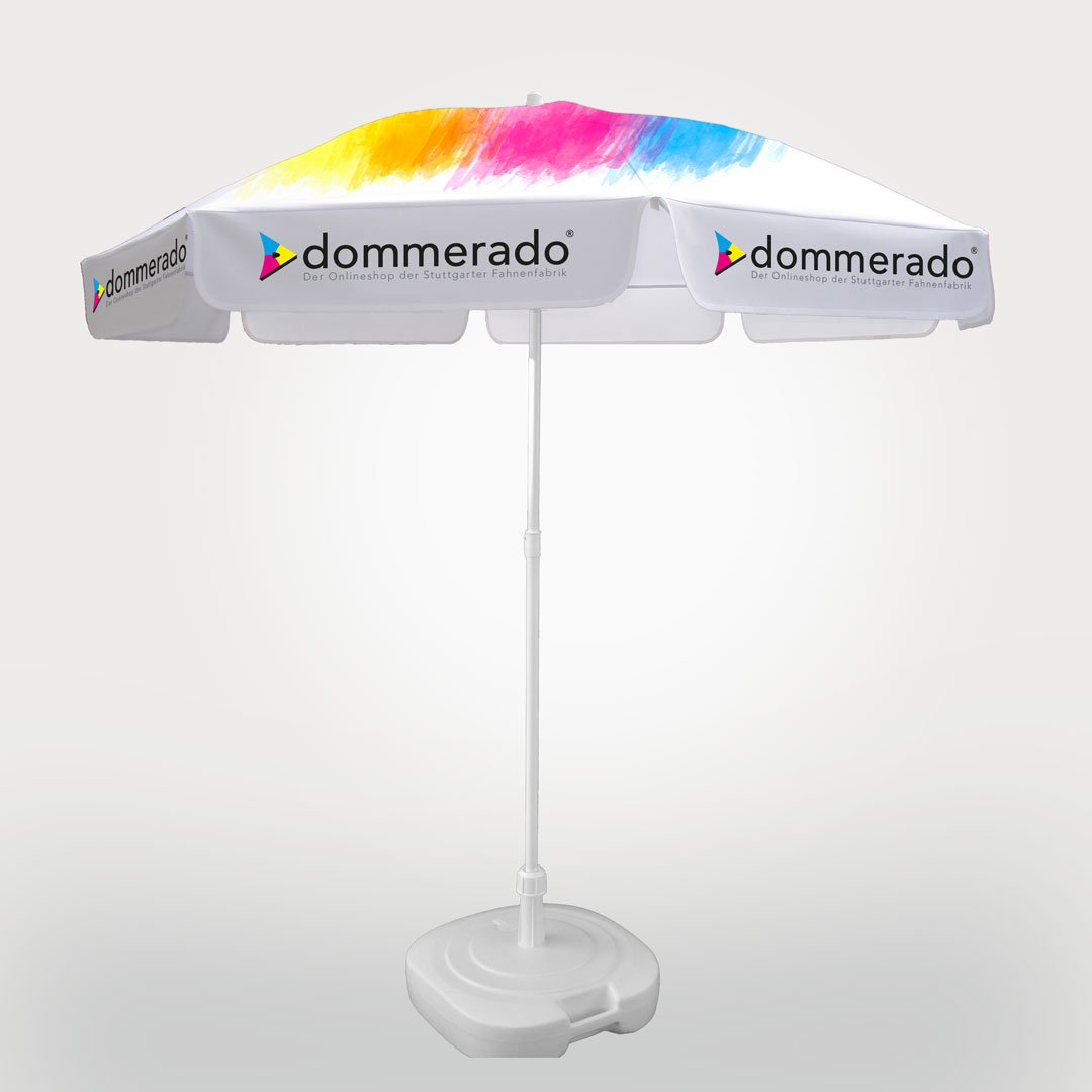 Sonnenschirm Rund mit Volant 180 cm mit farbig bedruckter Bespannung
